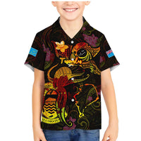 Tuvalu Family Matching Mermaid Dress and Hawaiian Shirt Octopus Plumeria Polynesian Tattoo