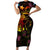 Tuvalu Family Matching Short Sleeve Bodycon Dress and Hawaiian Shirt Octopus Plumeria Polynesian Tattoo
