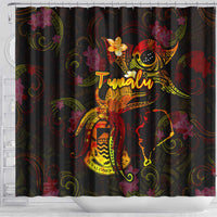 Tuvalu Shower Curtain Octopus Plumeria Polynesian Tattoo