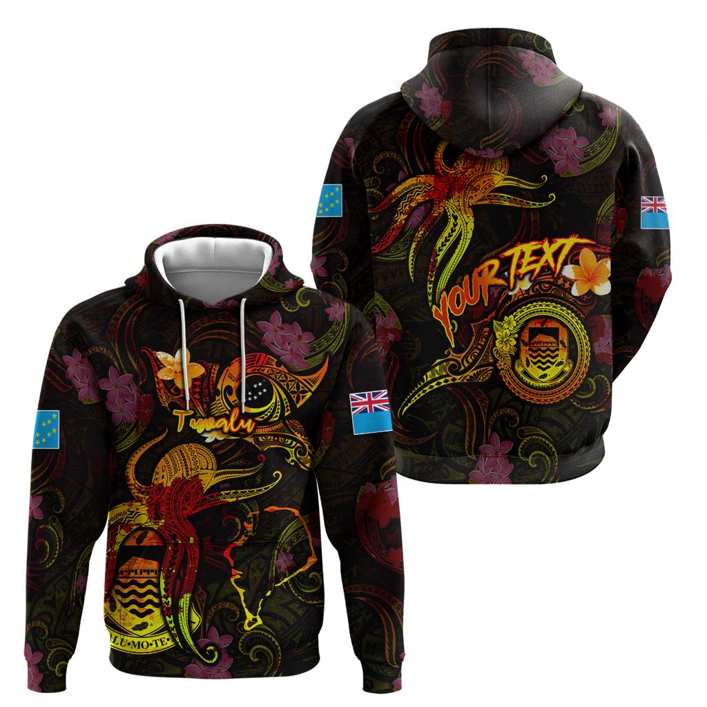 Tuvalu Zip Hoodie Octopus Plumeria Polynesian Tattoo
