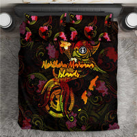 Northern Mariana Islands Bedding Set Octopus Plumeria Polynesian Tattoo