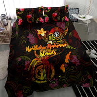 Northern Mariana Islands Bedding Set Octopus Plumeria Polynesian Tattoo