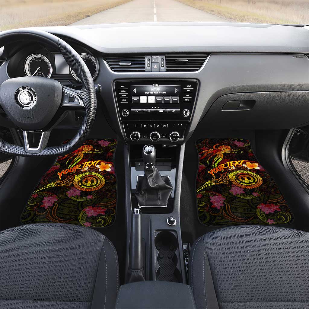 Northern Mariana Islands Car Mats Octopus Plumeria Polynesian Tattoo