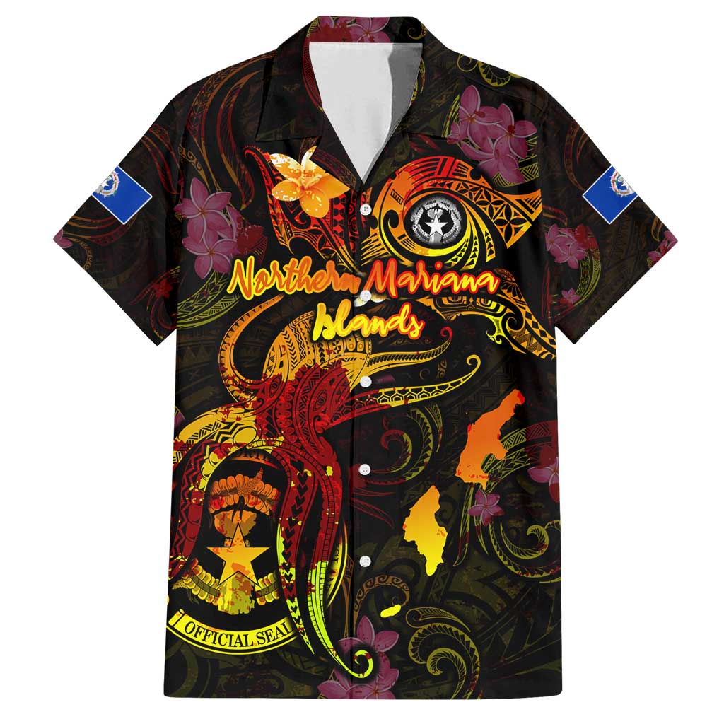 Northern Mariana Islands Family Matching Puletasi and Hawaiian Shirt Octopus Plumeria Polynesian Tattoo