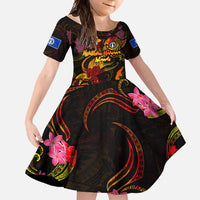 Northern Mariana Islands Family Matching Summer Maxi Dress and Hawaiian Shirt Octopus Plumeria Polynesian Tattoo