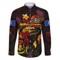 Northern Mariana Islands Family Matching Tank Maxi Dress and Hawaiian Shirt Octopus Plumeria Polynesian Tattoo