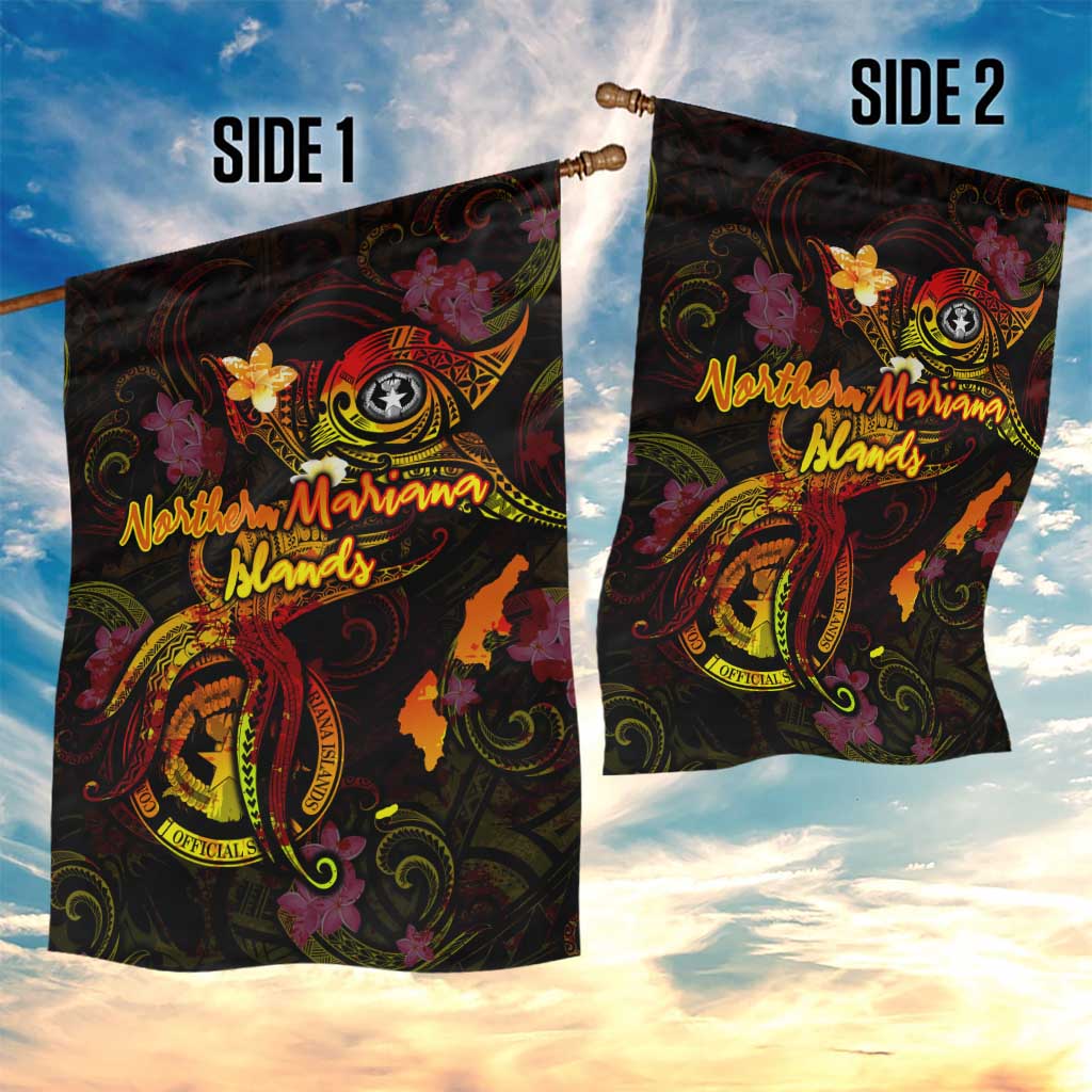 Northern Mariana Islands Garden Flag Octopus Plumeria Polynesian Tattoo