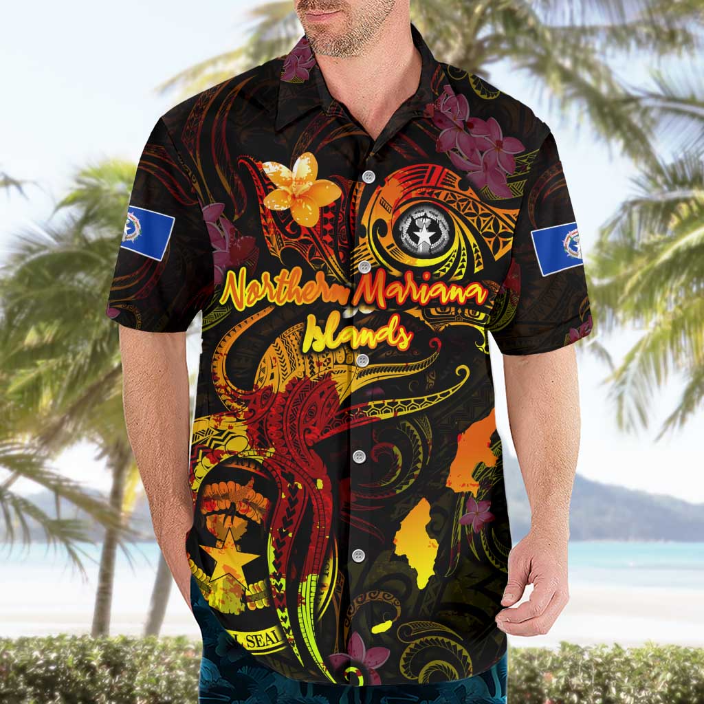 Northern Mariana Islands Hawaiian Shirt Octopus Plumeria Polynesian Tattoo