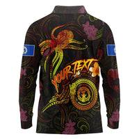 Northern Mariana Islands Long Sleeve Polo Shirt Octopus Plumeria Polynesian Tattoo DT02 - Polynesian Pride