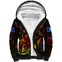 Northern Mariana Islands Sherpa Hoodie Octopus Plumeria Polynesian Tattoo