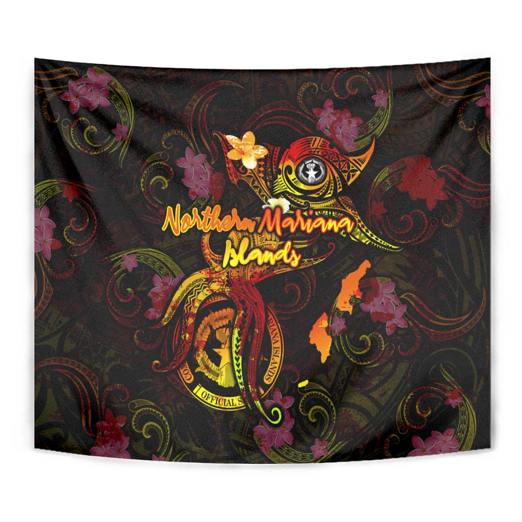 Northern Mariana Islands Tapestry Octopus Plumeria Polynesian Tattoo