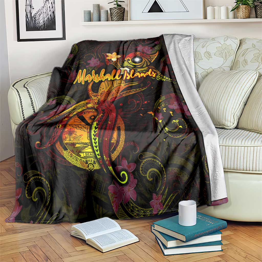 Marshall Islands Blanket Octopus Plumeria Polynesian Tattoo DT02 Black - Polynesian Pride