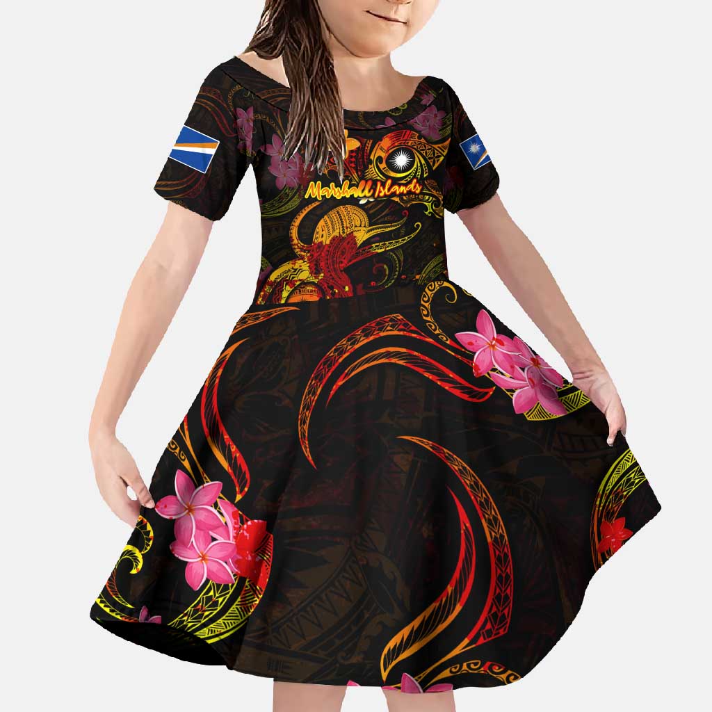 Marshall Islands Family Matching Short Sleeve Bodycon Dress and Hawaiian Shirt Octopus Plumeria Polynesian Tattoo