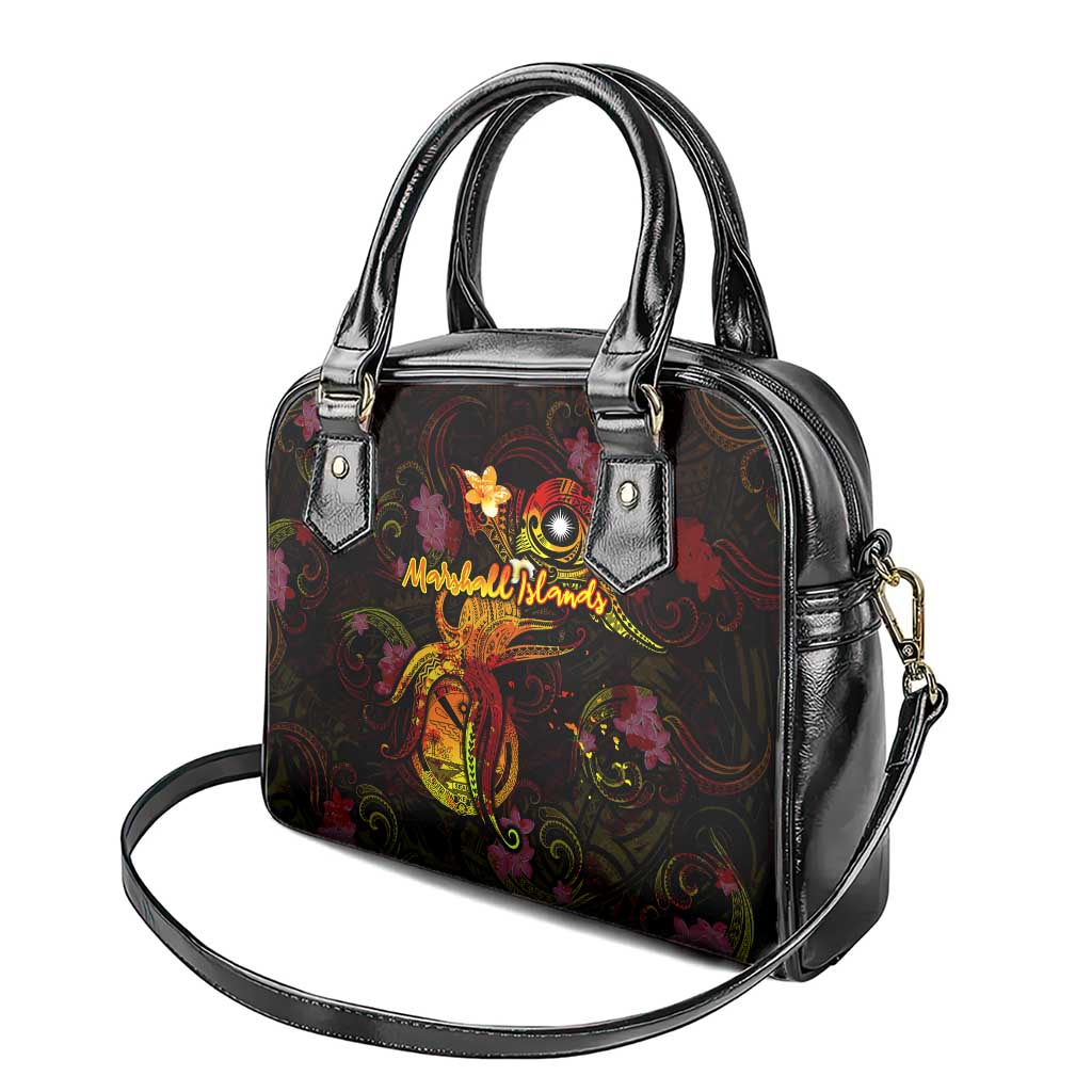 Marshall Islands Shoulder Handbag Octopus Plumeria Polynesian Tattoo
