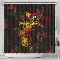 Marshall Islands Shower Curtain Octopus Plumeria Polynesian Tattoo