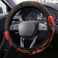 Marshall Islands Steering Wheel Cover Octopus Plumeria Polynesian Tattoo