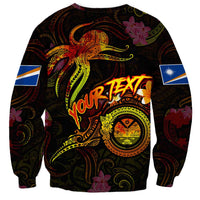 Marshall Islands Sweatshirt Octopus Plumeria Polynesian Tattoo