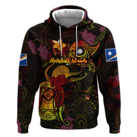 Marshall Islands Zip Hoodie Octopus Plumeria Polynesian Tattoo