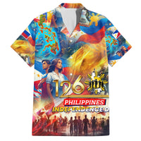 Custom The Philippines 126th Independence Anniversary Family Matching Long Sleeve Bodycon Dress and Hawaiian Shirt Art Style DT02 Dad's Shirt - Short Sleeve Art - Polynesian Pride