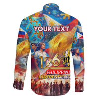 Custom The Philippines 126th Independence Anniversary Family Matching Off The Shoulder Long Sleeve Dress and Hawaiian Shirt Art Style DT02 - Polynesian Pride
