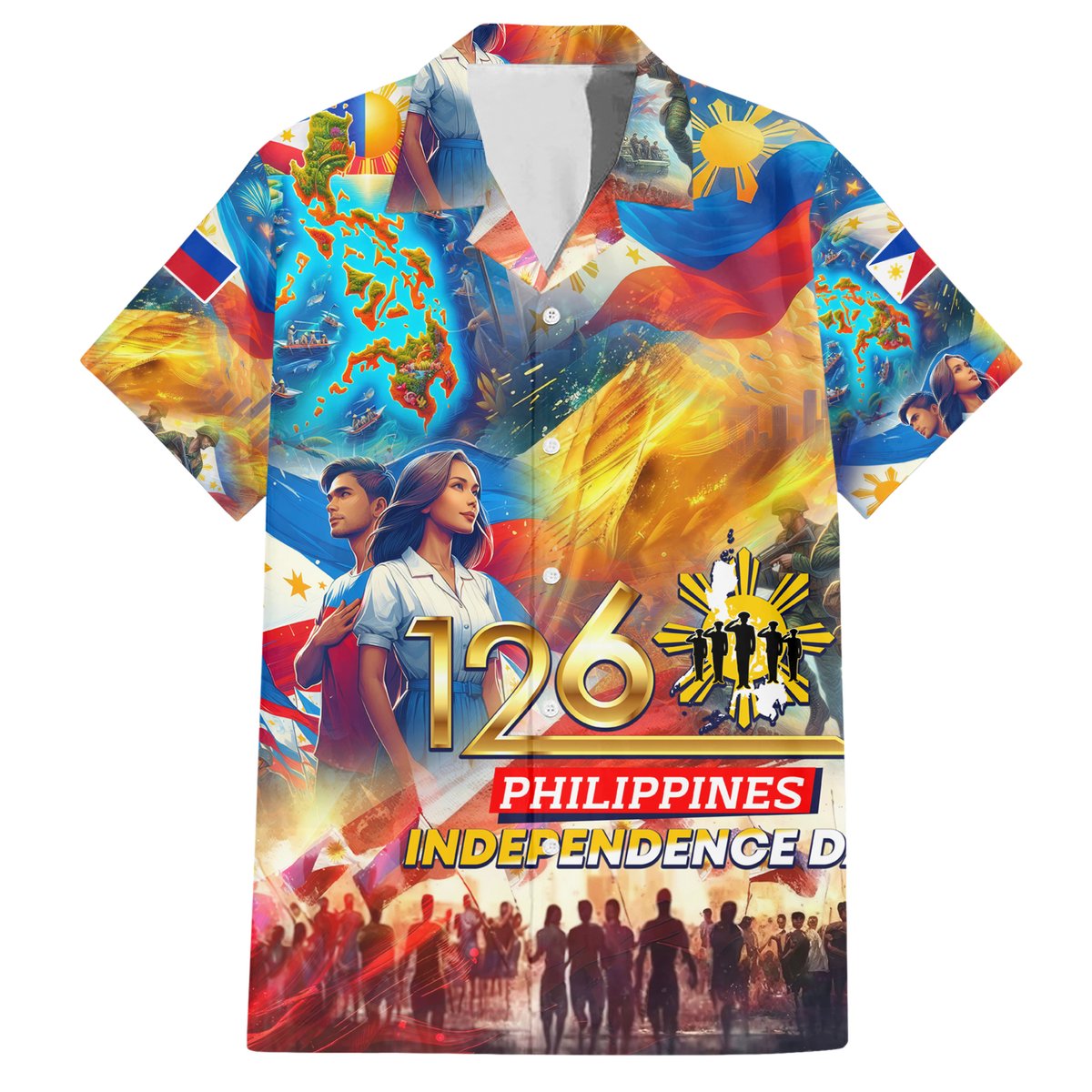 Custom The Philippines 126th Independence Anniversary Hawaiian Shirt Art Style DT02 Art - Polynesian Pride