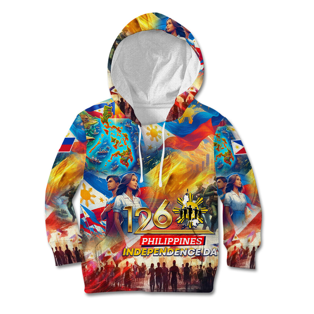 Custom The Philippines 126th Independence Anniversary Kid Hoodie Art Style DT02 Hoodie Art - Polynesian Pride