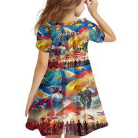 Custom The Philippines 126th Independence Anniversary Kid Short Sleeve Dress Art Style