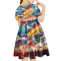 Custom The Philippines 126th Independence Anniversary Kid Short Sleeve Dress Art Style