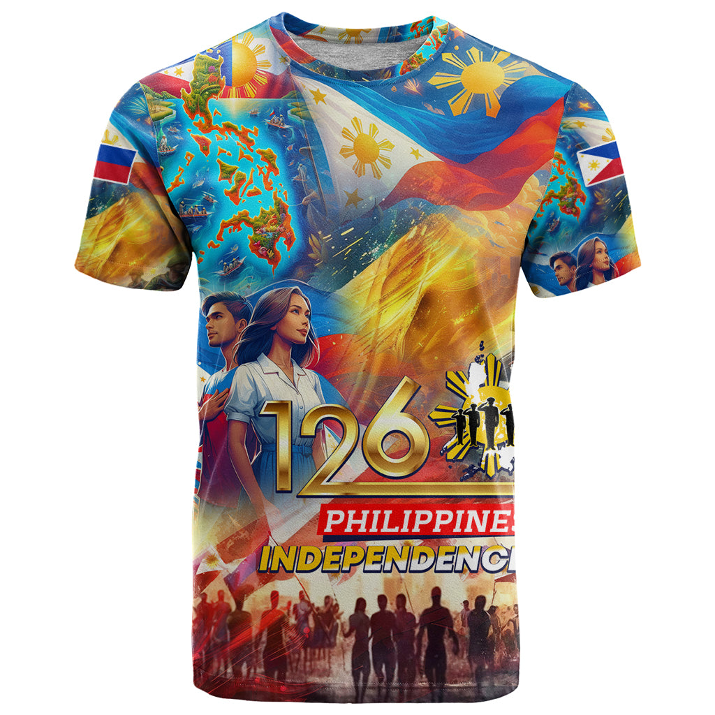 Custom The Philippines 126th Independence Anniversary T Shirt Art Style