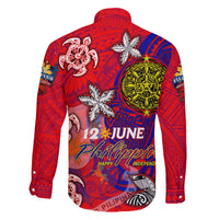 Personalized Philippines 12 June Independence Day Family Matching Off The Shoulder Long Sleeve Dress and Hawaiian Shirt Polynesian Turtle Plumeria DT02 - Polynesian Pride