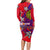 Personalized Philippines 12 June Independence Day Long Sleeve Bodycon Dress Polynesian Turtle Plumeria
