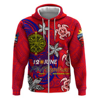 Personalized Philippines 12 June Independence Day Zip Hoodie Polynesian Turtle Plumeria DT02 Zip Hoodie Red - Polynesian Pride
