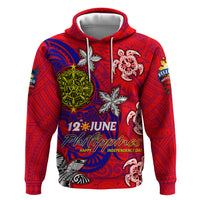 Personalized Philippines 12 June Independence Day Zip Hoodie Polynesian Turtle Plumeria DT02 Pullover Hoodie Red - Polynesian Pride