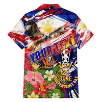 Personalized Philippines Independence Day Family Matching Off Shoulder Short Dress and Hawaiian Shirt Polynesia Filipinas Eagle Hibiscus DT02 - Polynesian Pride