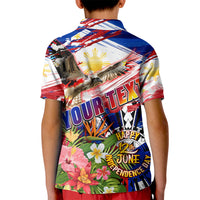 Personalized Philippines Independence Day Kid Polo Shirt Polynesia Filipinas Eagle Hibiscus