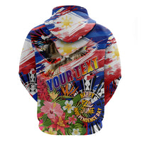 Personalized Philippines Independence Day Zip Hoodie Polynesia Filipinas Eagle Hibiscus DT02 - Polynesian Pride