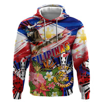 Personalized Philippines Independence Day Zip Hoodie Polynesia Filipinas Eagle Hibiscus DT02 Pullover Hoodie Blue - Polynesian Pride