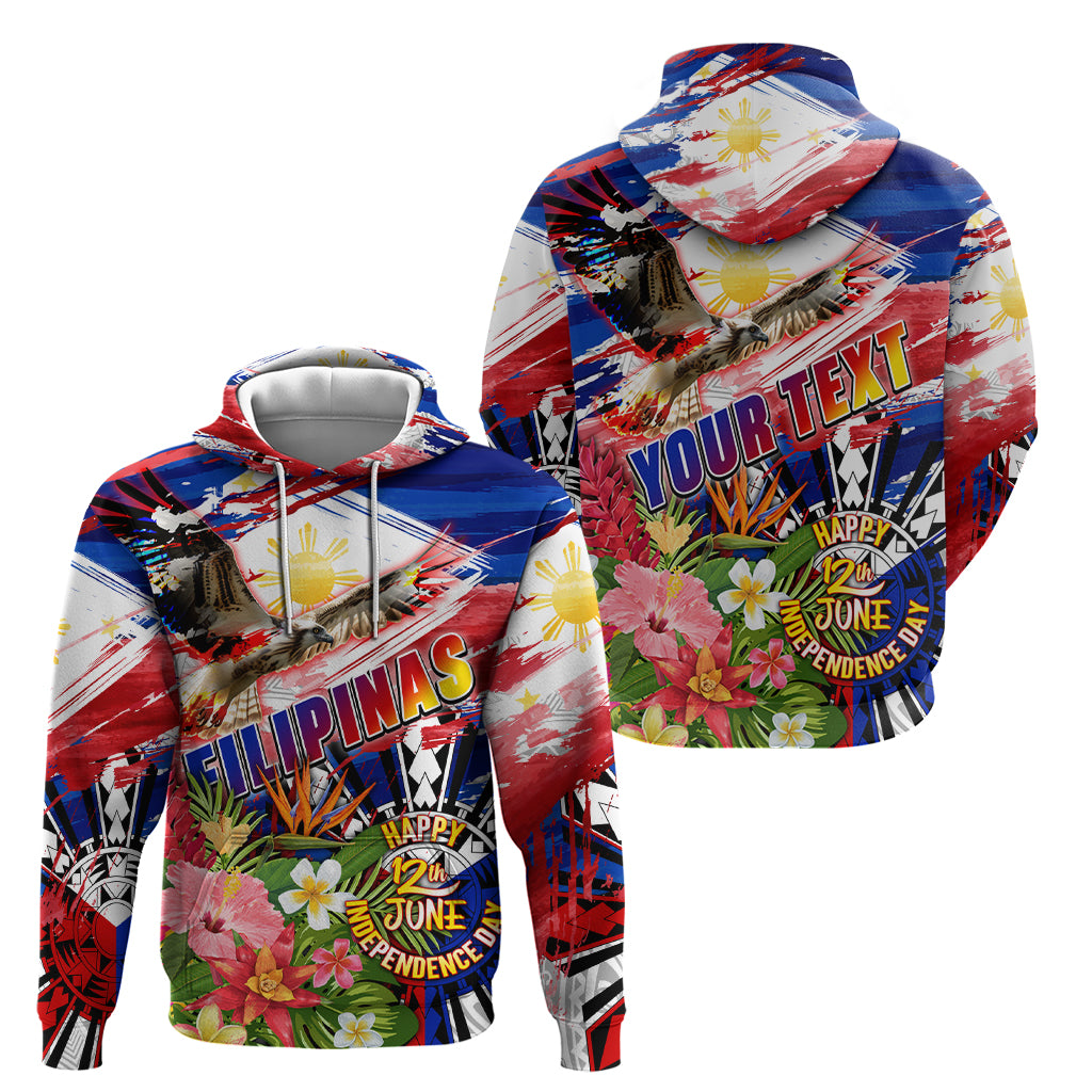 Personalized Philippines Independence Day Zip Hoodie Polynesia Filipinas Eagle Hibiscus DT02 - Polynesian Pride