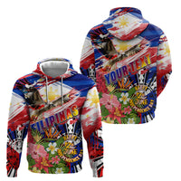 Personalized Philippines Independence Day Zip Hoodie Polynesia Filipinas Eagle Hibiscus DT02 - Polynesian Pride