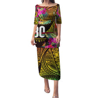 Personalised Vanuatu Independence Day 30 July Family Matching Puletasi and Hawaiian Shirt Hibiscus Polynesian Pattern