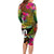 Personalised Vanuatu Independence Day 30 July Long Sleeve Bodycon Dress Hibiscus Polynesian Pattern