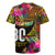 Personalised Vanuatu Independence Day 30 July Rugby Jersey Hibiscus Polynesian Pattern