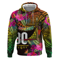 Personalised Vanuatu Independence Day 30 July Zip Hoodie Hibiscus Polynesian Pattern DT02 Pullover Hoodie Yellow - Polynesian Pride
