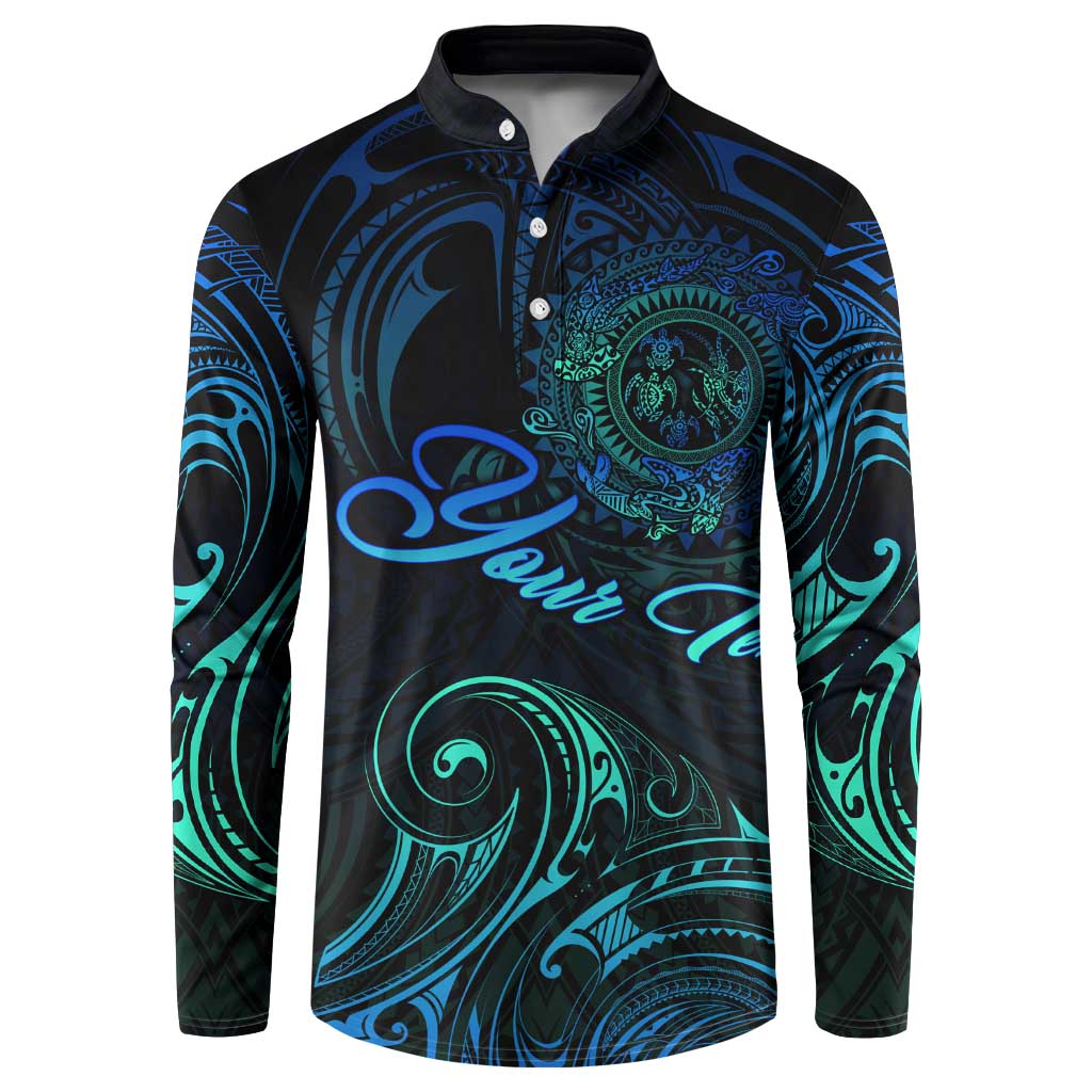 Sea Animal Polynesia Button Sweatshirt Polynesian Pattern