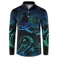 Sea Animal Polynesia Button Sweatshirt Polynesian Pattern