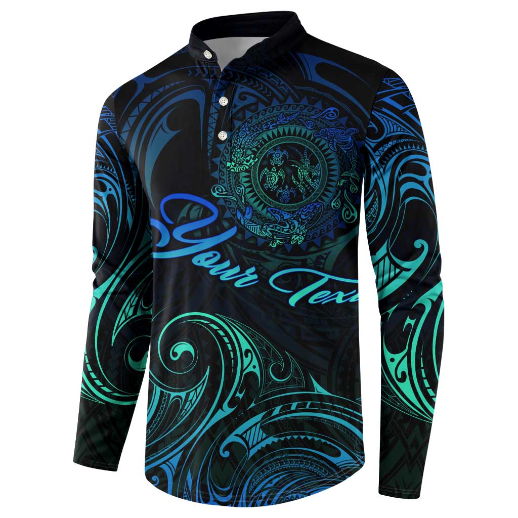 Sea Animal Polynesia Button Sweatshirt Polynesian Pattern