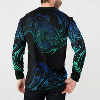 Sea Animal Polynesia Button Sweatshirt Polynesian Pattern
