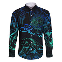 Sea Animal Polynesia Family Matching Off The Shoulder Long Sleeve Dress and Hawaiian Shirt Polynesian Pattern DT02 Dad's Shirt - Long Sleeve Black - Polynesian Pride