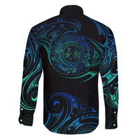 Sea Animal Polynesia Family Matching Off The Shoulder Long Sleeve Dress and Hawaiian Shirt Polynesian Pattern DT02 - Polynesian Pride