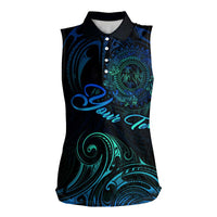 Sea Animal Polynesia Women Sleeveless Polo Shirt Polynesian Pattern